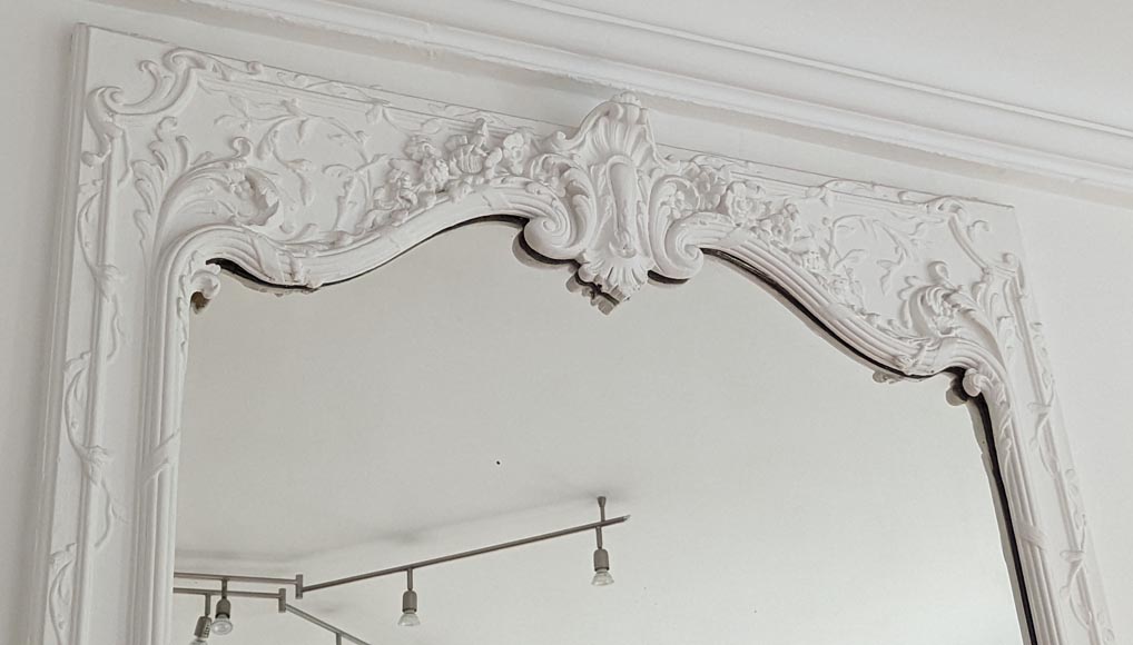 Large Napoleon III style trumeau with garland of liere Large Napoleon III style trumeau with garland of liere-3