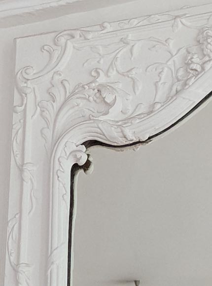 Large Napoleon III style trumeau with garland of liere Large Napoleon III style trumeau with garland of liere-4