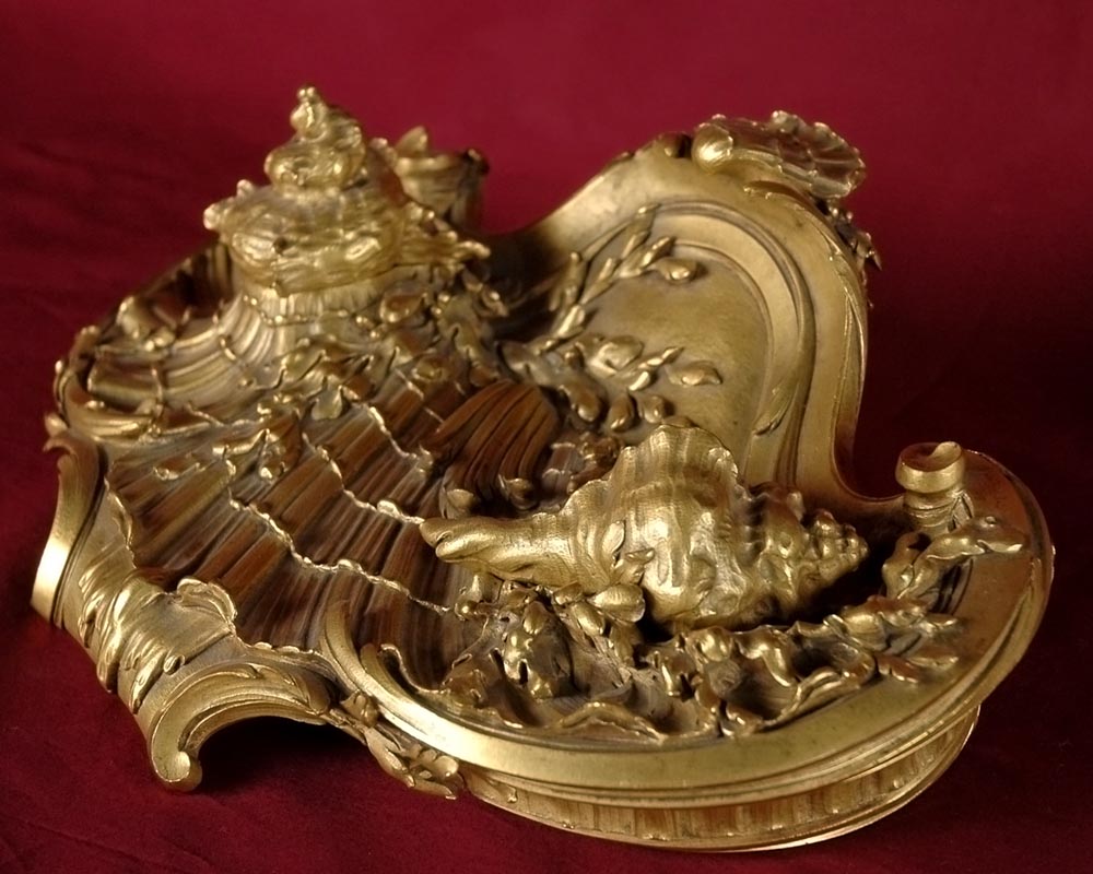 François LINKE (1855-1946) and Léon MESSAGÉ (1842-1901) (attributed to), « The Sea », Gilt bronze inkwell François LINKE (1855-1946) and Léon MESSAGÉ (1842-1901) (attributed to), « The Sea », Gilt bronze inkwell -1