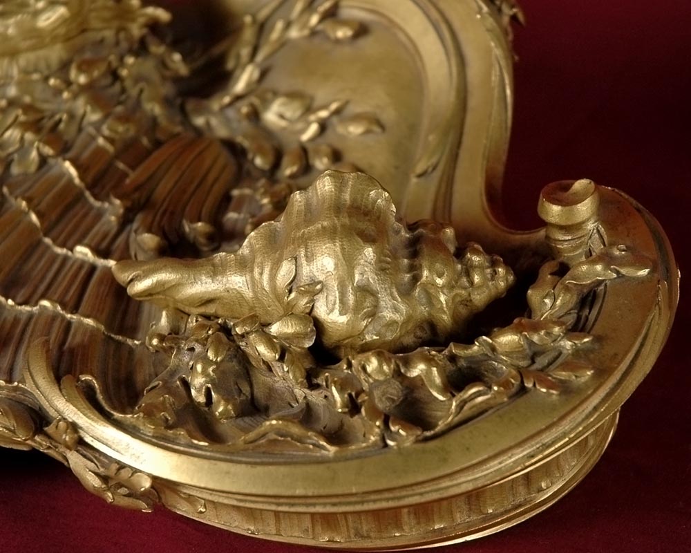 François LINKE (1855-1946) and Léon MESSAGÉ (1842-1901) (attributed to), « The Sea », Gilt bronze inkwell François LINKE (1855-1946) and Léon MESSAGÉ (1842-1901) (attributed to), « The Sea », Gilt bronze inkwell -2