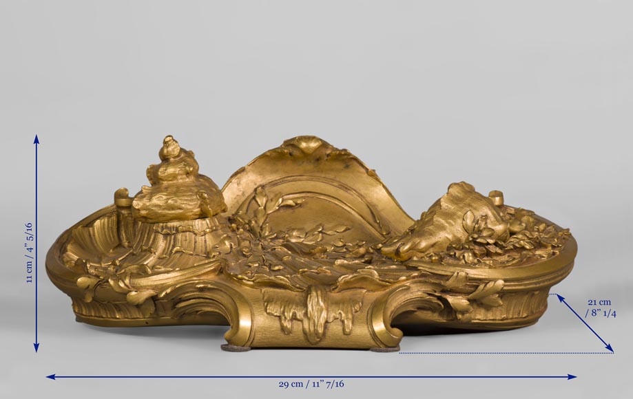 François LINKE (1855-1946) and Léon MESSAGÉ (1842-1901) (attributed to), « The Sea », Gilt bronze inkwell François LINKE (1855-1946) and Léon MESSAGÉ (1842-1901) (attributed to), « The Sea », Gilt bronze inkwell -9