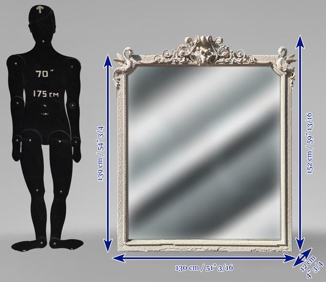 Napoleon III style trumeau decorated with winged snake and fruit garland Napoleon III style trumeau decorated with winged snake and fruit garland-9