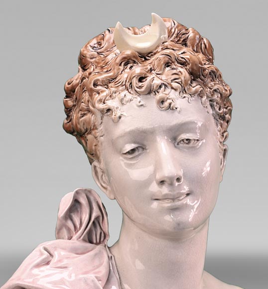 Louis-Robert CARRIER-BELLEUSE for the CHOISY-LE-ROI faience factory, Bust of Diana, circa 1900 Louis-Robert CARRIER-BELLEUSE for the CHOISY-LE-ROI faience factory, Bust of Diana, circa 1900-3