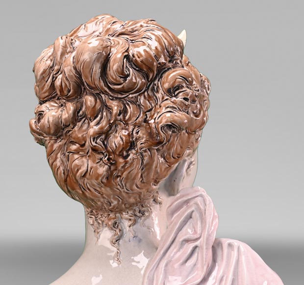 Louis-Robert CARRIER-BELLEUSE for the CHOISY-LE-ROI faience factory, Bust of Diana, circa 1900 Louis-Robert CARRIER-BELLEUSE for the CHOISY-LE-ROI faience factory, Bust of Diana, circa 1900-4