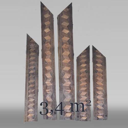 Napoleon III Parquet Friezes – 3.4 m² – Interlaced Diamond Motif with Black Border