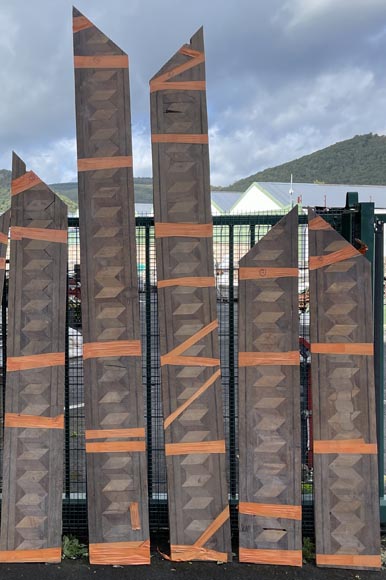 Napoleon III Parquet Friezes – 3.4 m² – Interlaced Diamond Motif with Black Border Napoleon III Parquet Friezes – 3.4 m² – Interlaced Diamond Motif with Black Border-1