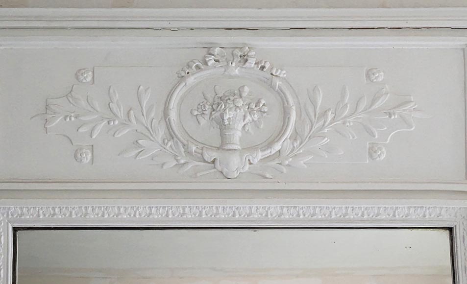 Louis XVI style trumeau adorned with a fruit basket Louis XVI style trumeau adorned with a fruit basket-1