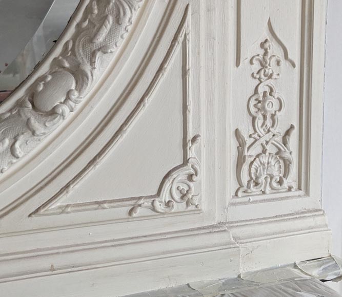 Napoleon III-style trumeau richly decorated with oval bevelled mirror Napoleon III-style trumeau richly decorated with oval bevelled mirror-6