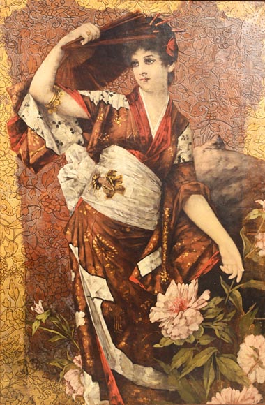 Conrad KIESEL (after), Japonist portrait of a woman wearing a kimono, circa 1880 Conrad KIESEL (after), Japonist portrait of a woman wearing a kimono, circa 1880-1