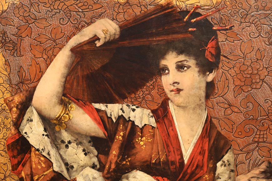 Conrad KIESEL (after), Japonist portrait of a woman wearing a kimono, circa 1880 Conrad KIESEL (after), Japonist portrait of a woman wearing a kimono, circa 1880-2