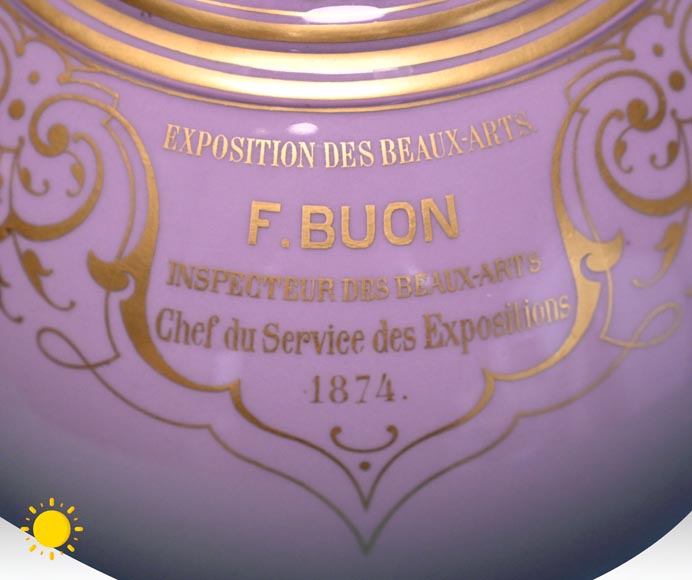 SÈVRES Manufacture, Pair of Chameleon Vases of the Persian Bottle Model, 1874 SÈVRES Manufacture, Pair of Chameleon Vases of the Persian Bottle Model, 1874-7