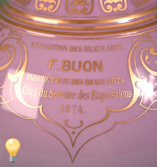 SÈVRES Manufacture, Pair of Chameleon Vases of the Persian Bottle Model, 1874 SÈVRES Manufacture, Pair of Chameleon Vases of the Persian Bottle Model, 1874-8