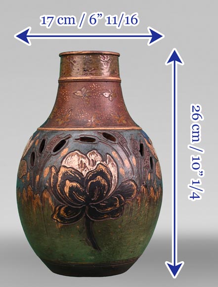 Ernest CHAPLET for the HAVILAND manufacture, Vase with aquatic plant decoration, circa 1880 Ernest CHAPLET for the HAVILAND manufacture, Vase with aquatic plant decoration, circa 1880-11