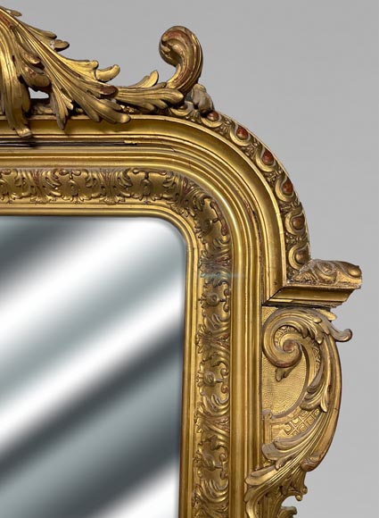 Large gilded trumeau with central medallion in the Napoleon III style Large gilded trumeau with central medallion in the Napoleon III style-3