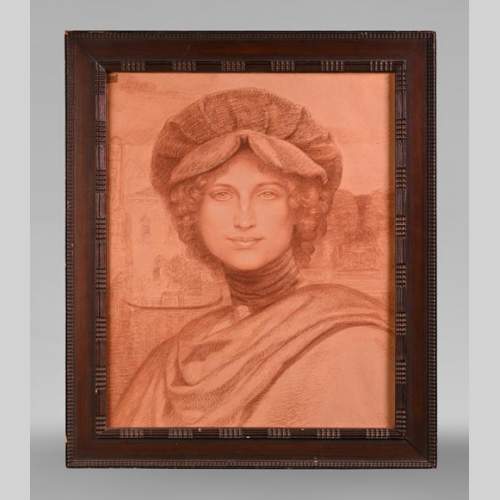 Armand POINT, Preparatory drawing for the painting Young Woman with the Green Toque, 1905