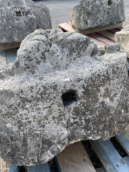 Set of Four Carved Stone Medallions Depicting Satyr Faces-10