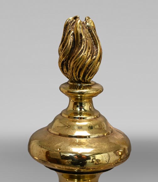 Pair of ormolu fish andirons Pair of ormolu fish andirons-3