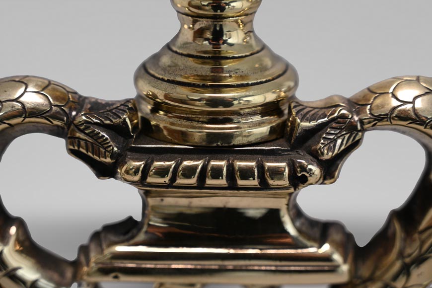 Pair of ormolu fish andirons Pair of ormolu fish andirons-5