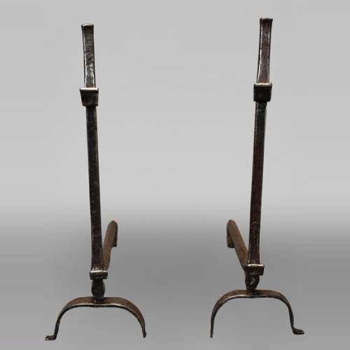 Pair of straight high andirons