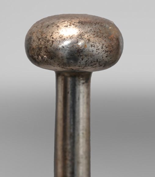 Pair of high andirons with arched feet Pair of high andirons with arched feet-3