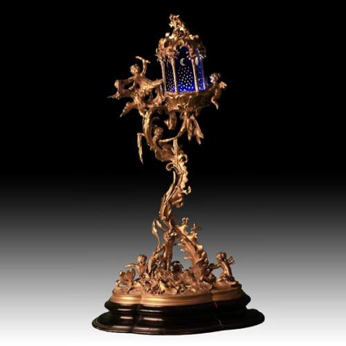 Art foundry of Johann HERZNER (attributed to), Lantern with rich rococo decoration, Second half of the 19th century