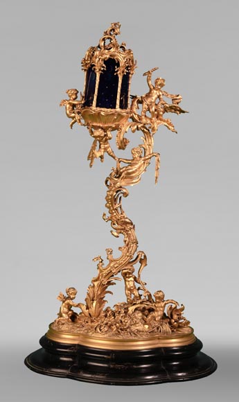 Art foundry of Johann HERZNER (attributed to), Lantern with rich rococo decoration, Second half of the 19th century Art foundry of Johann HERZNER (attributed to), Lantern with rich rococo decoration, Second half of the 19th century-1