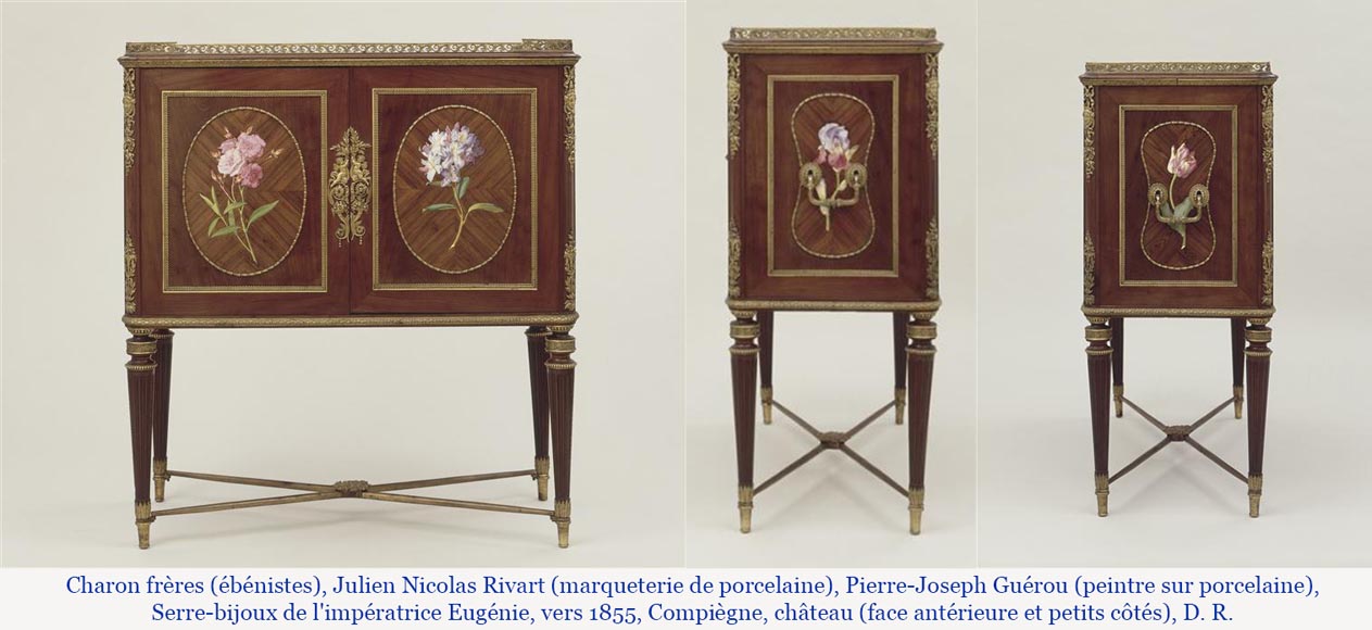 Julien Nicolas RIVART, Two Alabaster Panels Inlaid with a Tulip and an Iris in Porcelain, after 1849 Julien Nicolas RIVART, Two Alabaster Panels Inlaid with a Tulip and an Iris in Porcelain, after 1849-11