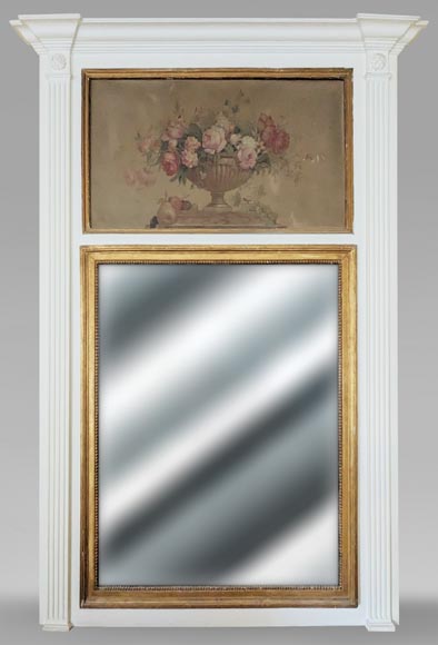 Louis XVI period trumeau decorated with a painting of a flowering vase Louis XVI period trumeau decorated with a painting of a flowering vase-0