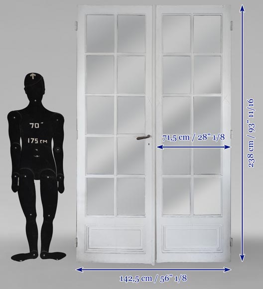 Set of 3 small-paned double doors Set of 3 small-paned double doors-13