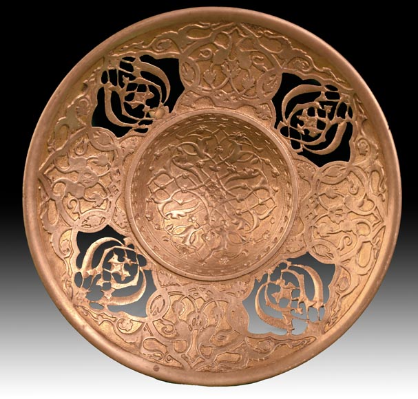 Victor GEOFFROY-DECHAUME (model), Auguste-Maximilien DELAFONTAINE (bronze caster), “Persian” Gilt Bronze Clock Set, circa 1852 Victor GEOFFROY-DECHAUME (model), Auguste-Maximilien DELAFONTAINE (bronze caster), “Persian” Gilt Bronze Clock Set, circa 1852-8