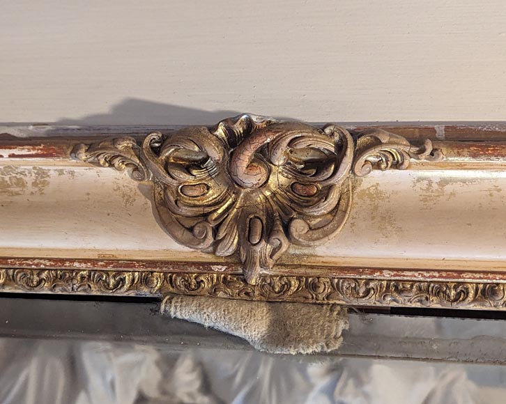 Napoleon III-style trumeau with palmettes in the corners and gilded frame Napoleon III-style trumeau with palmettes in the corners and gilded frame-1