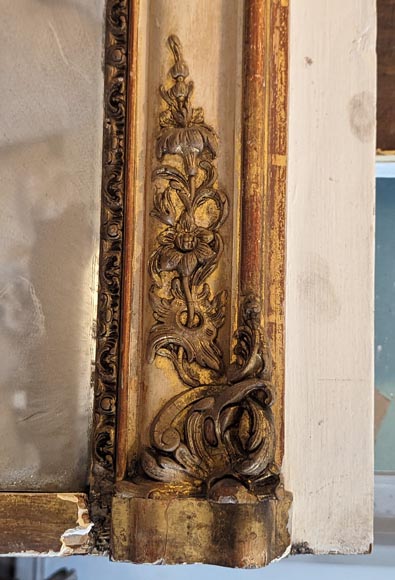 Napoleon III-style trumeau with palmettes in the corners and gilded frame Napoleon III-style trumeau with palmettes in the corners and gilded frame-4
