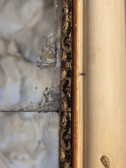 Napoleon III-style trumeau with palmettes in the corners and gilded frame Napoleon III-style trumeau with palmettes in the corners and gilded frame-5