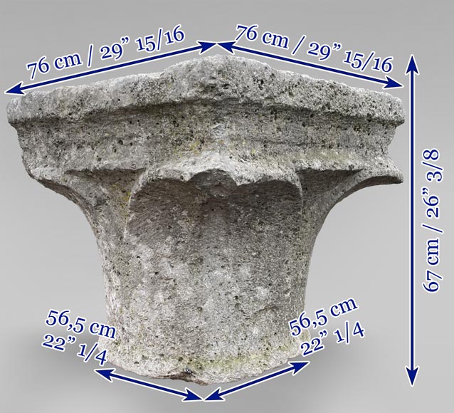 Stone column capital, Gothic period Stone column capital, Gothic period-7