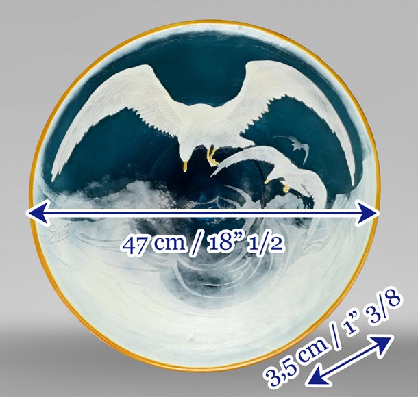 Gallé Establishments, Seagull Plate, between 1918 and 1936 Gallé Establishments, Seagull Plate, between 1918 and 1936-12