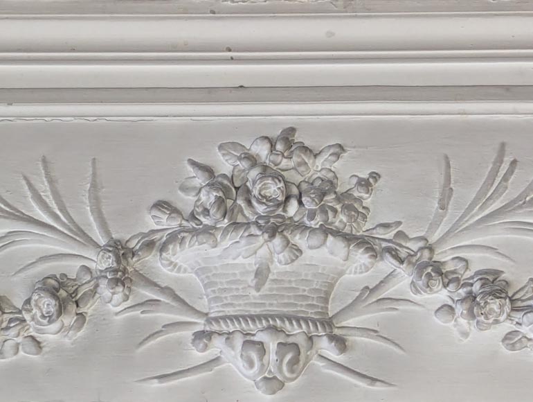 Louis XVI style trumeau with basket and garland of flowers Louis XVI style trumeau with basket and garland of flowers-1