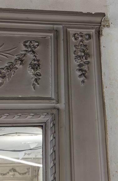 Louis XVI style trumeau with basket and garland of flowers Louis XVI style trumeau with basket and garland of flowers-4