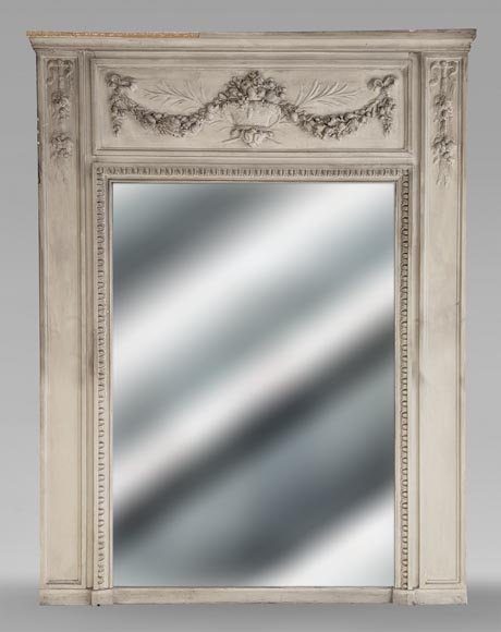 Louis XVI style trumeau decorated with a fruit basket Louis XVI style trumeau decorated with a fruit basket-0