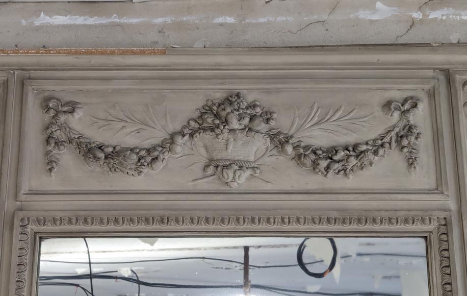 Louis XVI style trumeau decorated with a fruit basket Louis XVI style trumeau decorated with a fruit basket-1