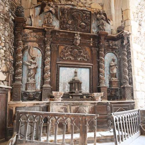 Baroque church altar and altarpiece of the 17th century