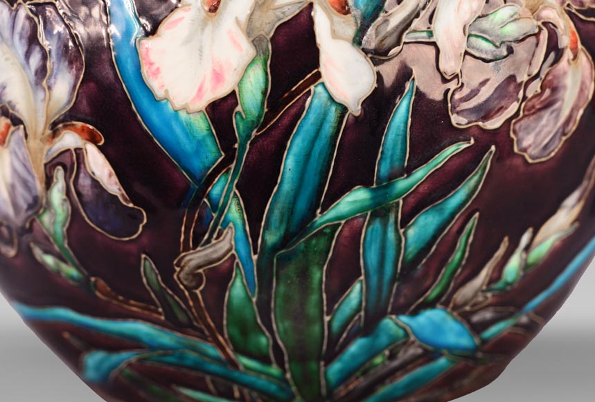 Théodore Deck, Vase with flowers and butterflies, c. 1880 Théodore Deck, Vase with flowers and butterflies, c. 1880-10