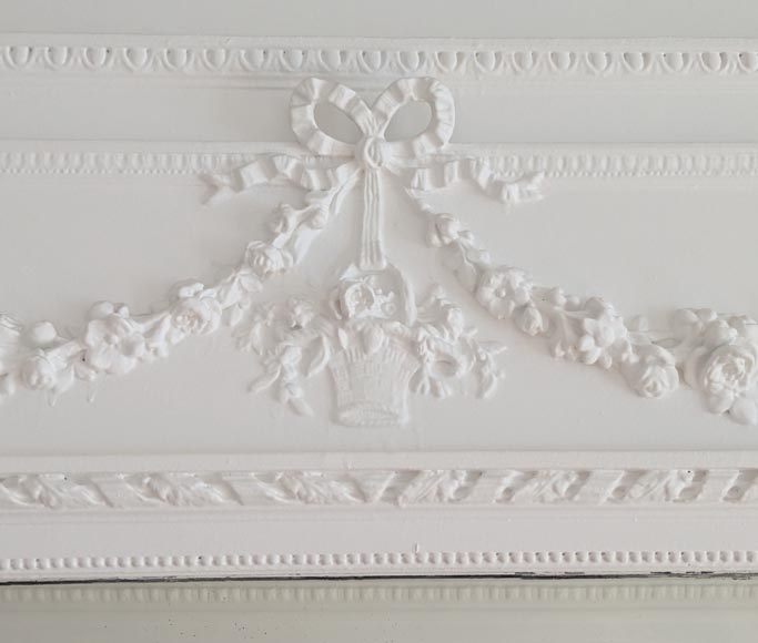 Louis XVI style trumeau with flower basket and garland of flowers Louis XVI style trumeau with flower basket and garland of flowers-2