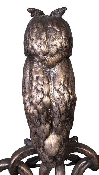 E. CLAVIER, Andirons with Eurasian Eagle-Owls, 1867 World's Fair-4