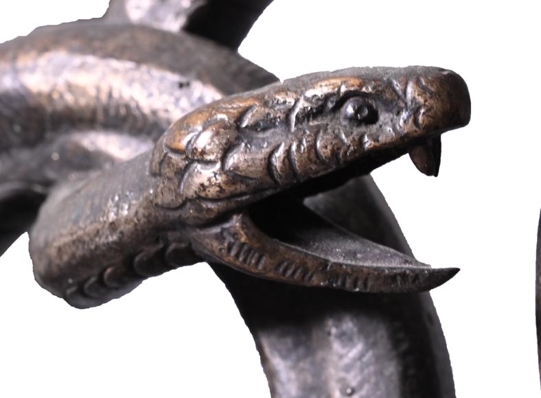 E. CLAVIER, Andirons with Eurasian Eagle-Owls, 1867 World's Fair-6