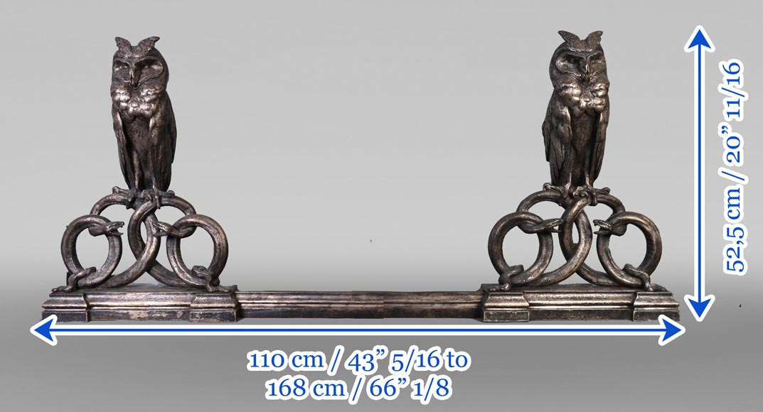 E. CLAVIER, Andirons with Eurasian Eagle-Owls, 1867 World's Fair-8