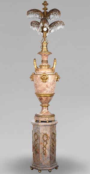 Napoléon III Lamp in Sarrancolin Marble, modern base-0