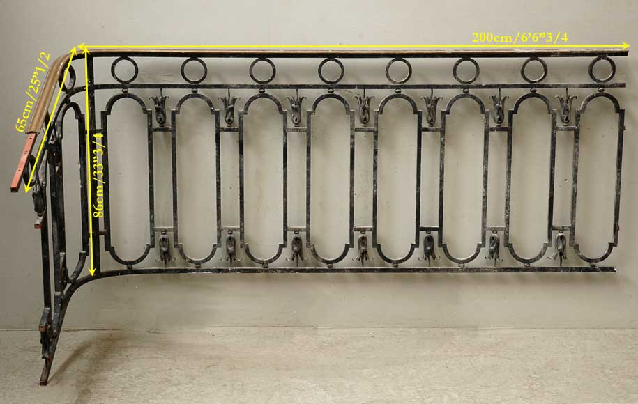 Cast iron banister with brass hand rail Cast iron banister with brass hand rail-8