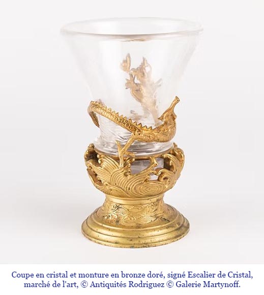 L’Escalier de Cristal (attributed to), a cylindrical Japanese-style vase decorated with a dragon, crystal and gilt bronze L’Escalier de Cristal (attributed to), a cylindrical Japanese-style vase decorated with a dragon, crystal and gilt bronze-11