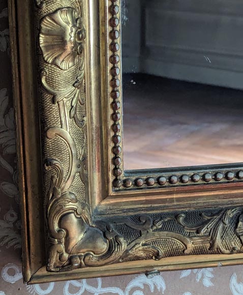 Large Regence style gilded trumeau surmounted by a palm leaf Large Regence style gilded trumeau surmounted by a palm leaf-6