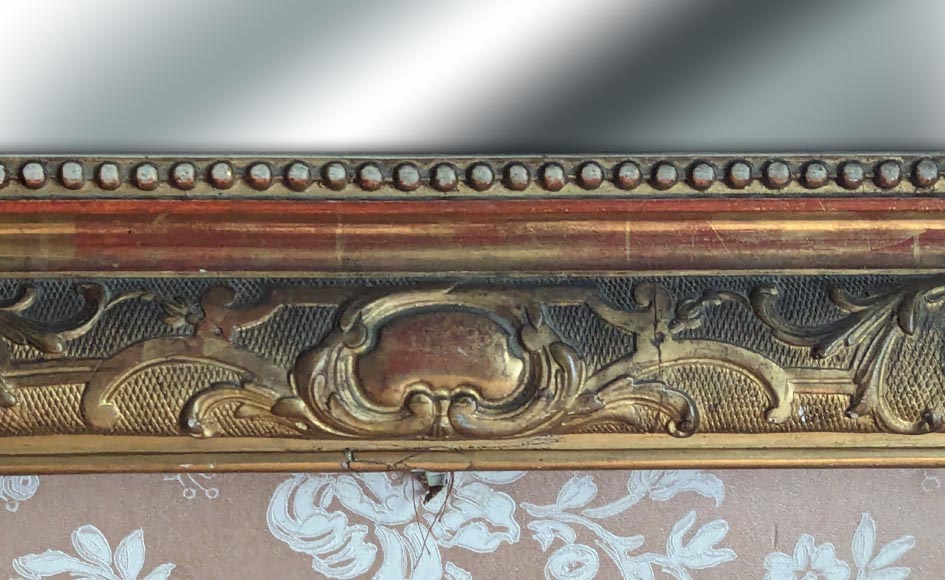 Large Regence style gilded trumeau surmounted by a palm leaf Large Regence style gilded trumeau surmounted by a palm leaf-7